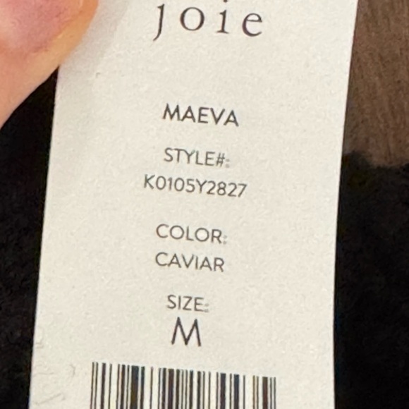 JOIE Maeva Chunky Pointelle Knit 100% Wool Drop Shoulders Blouson Sleeve Med NWT - Picture 5 of 6